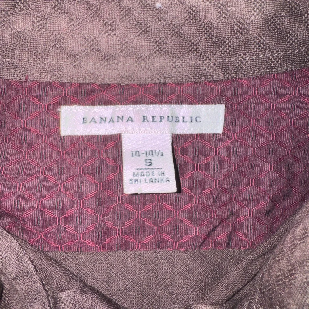 Banana Republic Textured Button Down Shirt Brown Small Geometric Long Sleeve
